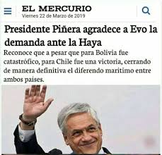 Los presidentes de perú y chile, ollanta humala y sebastián piñera, se reunieron por 45 minutos en la habana (cuba) en el marco de la clausura en su discurso en la cumbre de la celac, el presidente peruano dijo que, con el fallo de la haya, el perú, que está próximo a su bicentenario, ha cerrado. El Mercurio No Publico Que Pinera Agradece A Evo Por La Demanda En La Haya Bolivia Verifica