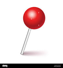 Plastic pushpin, pin with shadow isolated on transparent background Stock  Photo - Alamy