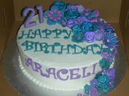 I wish you may your all dreams come true. Teal And Purple Flowers Birthday Cake Cakecentral Com