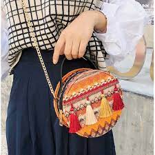 Tutorial tas rajut selempang motif melati | crochet mini sling bag tutorial with crochet jasmine stitch bismillah di video kali ini aku. Jual Tas Selempang Wanita Tas Selempang Wanita Rajut Bulat Rumbai Ruby Ta026o3 Coklat Import Rantai Fashion Korea Murah Batam Online Mei 2021 Blibli