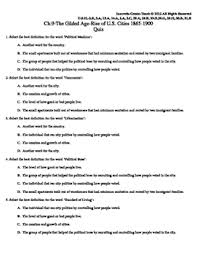 How did the pendleton civil service act try to limit this corruption? Gilded Age Quiz Worksheets Teaching Resources Tpt