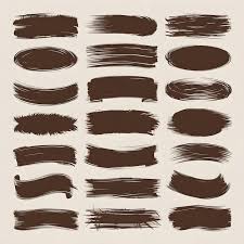 Dark Chestnut Color Abstract Ink Brush