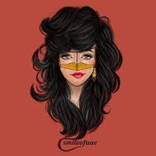 متبرقعة human art watercolor night sky arabic art