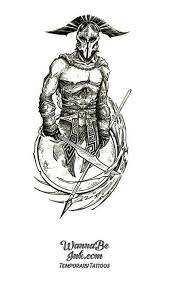 Spartan Warrior With Weapons Best Temporary Tattoos - Etsy Israel
