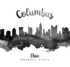 United states, columbus line travel skyline set. Columbus Ohio Skyline 18 Painting By Aged Pixel