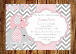 Pink And Gray Elephant Baby Shower Invitation Digital File Diy Printable Elephant Convite De Aniversario Criar Convites De Aniversario Convite Cha De Bebe