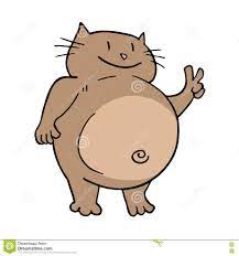 Funny Fat Cat Stock Vector. Illustration Of Cartoon, Animal - 71460413