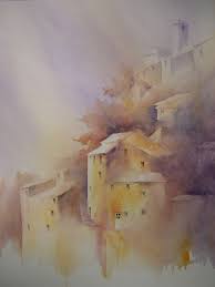 Villages Provencaux Maison Dessin Dessin Nature Peinture Paysage