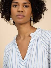 Sophia Eco Vero Stripe Dress in IVORY MULTI