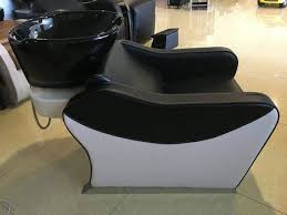 Fashion Leather Backwash Shampoo Hair Unit Lay Down Salon Sink Chair With Basin In Guangzhou Beauty Spa Equipment Hair Salon Sink Hair Washing Chair Hair Unit