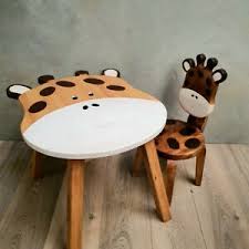 Maybe you would like to learn more about one of these? Kids Table Chair Set Giraffe Design Solid Wood Children Toddler Study Dining Des Ebay