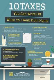 Taxes You Can Write Off When You Work From Home Infographic Business Tax Deductions Bookkeeping Business Small Business Tax