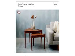 West elm size / dimensions: Retro Tripod Nesting Side Tables Apartment Therapy S Bazaar