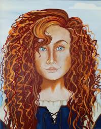 Contemporary Disney's Merida of Brave reimagined acrylic painting OOAK  Large