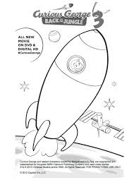 Color in this picture of rocket ship and share it with others today! Free Printable Curious George Rocket Ship Coloring Page Mama Likes This Curious George Coloring Pages Space Coloring Pages Coloring Pages
