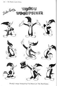 Woody Design By Fred Moore Woody Woodpecker Cartoon Sketches Retro Cartoons