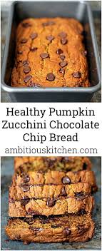 Healthy Pumpkin Zucchini Chocolate Chip Bread Recipe In 2020 Healthy Pumpkin Bread Chocolate Chip Bread Healthy Pumpkin