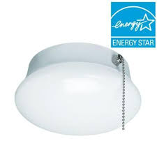 Commercial Electric Spin Light 7 In Led Flush Mount Ceiling Light With Pull Chain 830 Lumens 11 5 Watts 4000k Bright White No Bulbs 54484145 The Home Depot Led Flush Mount Pull
