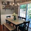 To keep your dining room wall décor collage from looking dated, choose two or three colors of frames that complement each other and mix texture and size. 3