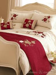 Nothing makes a bedroom decor come alive like red duvet covers. Red Cream Gold Tami Embroidered Duvet Cover Embroidered Duvet Cover Bedroom Red Cream Bedroom Furniture
