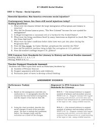 8th grade social studies unit 3 curriculum map