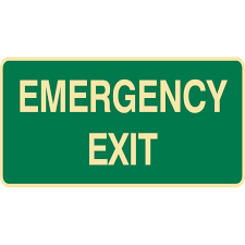 Emergency exit signs and labels indicate where to exit the building in the event of a crisis or disaster. Exit Evac Sign Emergency Exit Poly Ellisco