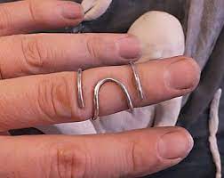 Arthritis Finger Splint For Bending Sideways Handmade Hammered Etsy Rings Textured Ring Sterling Silver Rings
