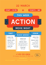 Movie Night Poster Template Vol 2 In 2020 Movie Night Poster Movie Night Movies
