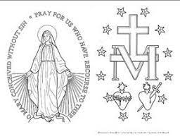 The angel gabriel said, hail, full of grace, the. Miraculous Medal Catholic Symbols Coloring Pages Catholic Coloring