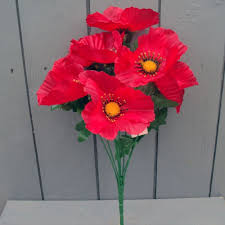 Artificial poppies flower bouquets hogar red fake poppy home office decor. Artificial 38cm Red Poppy Bush Permabloom