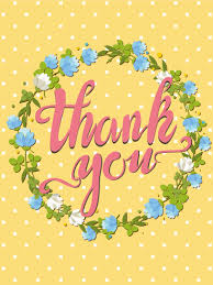 Birthday Thank You Gift Message Flower Wreath Thank You Card Birthday Greeting Cards By Davia Thank U Cards Thank You Flowers Thank You Images