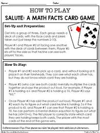 The multiplication flashcards have 8 cards per page. Salute Math Facts Card Game Addition Subtraction Or Multiplication Division
