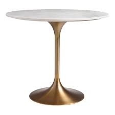 Round glass kitchen table the kitchen table is where your family and friends gather around for coffee or for meals. Gold And Marble Leilani Tulip Dining Table World Market