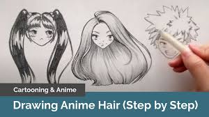 Anime hair is often based on real hairstyles but tends to be drawn in clumps rather than individual for drawing characters that can go along with these hairstyles see: How To Draw Female Anime Hair In Pencil Bangs Pigtails And Ponytails