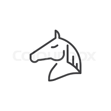 Simple horse template rome fontanacountryinn com. Horse Head Line Icon Outline Vector Stock Vector Colourbox