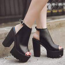 Faux leather ruched moulded footbed platform mules. Women Summer Shoes Slingbacks High Heels Sandals Platform Casual Shoes For Party Black Gothic Shoes Buy At A Low Prices On Joom E Commerce Platform