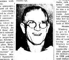 The tall guy in this ad has been identified as Charles Woolsey, Robert  Woolsey's brother. He was supposed to have worked briefly in vaudeville. It  is the only picture of him I