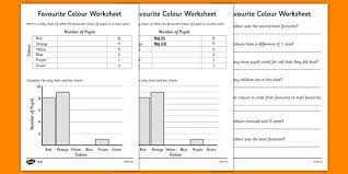 Ks1 Favourite Colour Bar And Tally Chart Worksheets Tally Chart Worksheets Graphing Worksheets