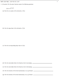 solved for the given function answer the following questi