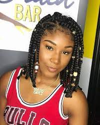 Box braids can be achieved either as a box braid, twist, or other types of curls. 43 Cute Medium Box Braids You Need To Try Page 2 Of 4 Stayglam Short Box Braids Box Braids Hairstyles Box Braids Styling