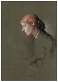 A study and a chalk of Grace by her husband William Orpen for auction.