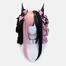 KORURACLUB Anime Wig Pink Wigs for Cosplay Wig Gradient Wigs(AkumaHime) |  Lolita Party wig Halloween Cosplay Props(No accessories included) :  Amazon.co.uk: Beauty