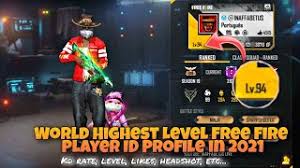 Free fire most old legend player uids searching in 2021. World Highest Level Free Fire Player Id Review In 2021 Kd Headshot Likes Etc Garena Free Fire Youtube