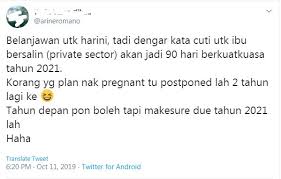 See more of cuti bersalin 90 hari. Tempoh Cuti Bersalin 90 Hari Mulai 2021 Warganet Nak Tangguh Hamil 2 Tahun Lagi Semasa Cari Infonet