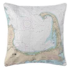 Island Girl Ma Cape Cod Ma Nautical Chart Pillow