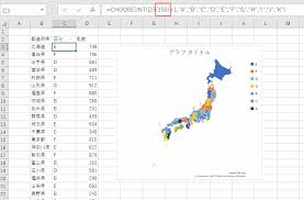 マップグラフを作成する エクセルの使い方