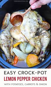 Slow Cooker Lemon Pepper Chicken Potatoes Stuffed Peppers Recipes Real Food Recipes