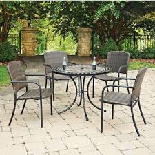 Style is served on patios and outdoor dining areas. Stone Veneer Gray Slate Tile Top Outdoor Dining Table By Home Styles Dining Tables Patio Lawn Garden Guardebem Com