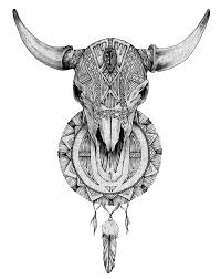Bison Skull Print By Rachel Rivera Via Standard Issue Pop Up Shop Bull Skull Tattoos Bull Tattoos Bison Skull