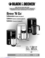 Black And Decker Brew And Go Manual Black Decker Brew N Go Dcm16 Manuals Manualslib